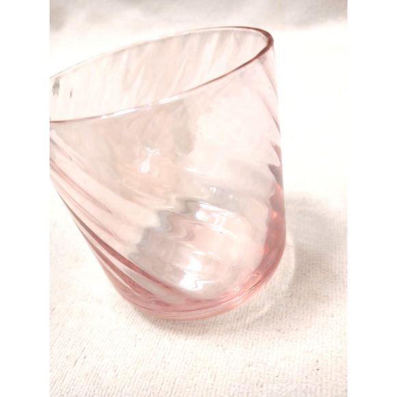 Vintage Cristal D'Arques Durand Rosaline Pink Swirl Tumbler Short Water Glass - Picture 3 of 10